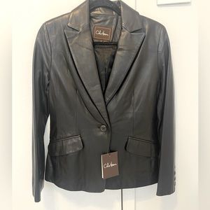 Brand new never worn Cole Hann size 6 leather blazer jacket with tags